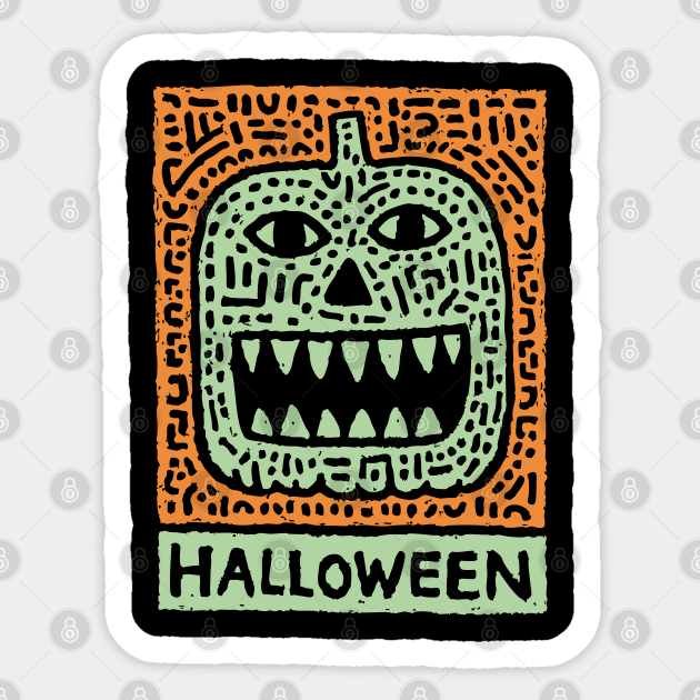 Tribal Jack O' Lantern | Happy Halloween Monster Sticker by TuncGK